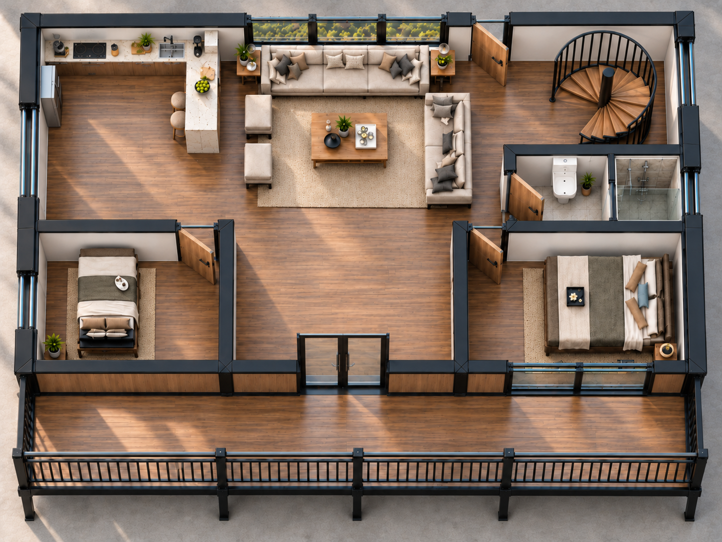 First-floor plan for Two-Story Expandable House