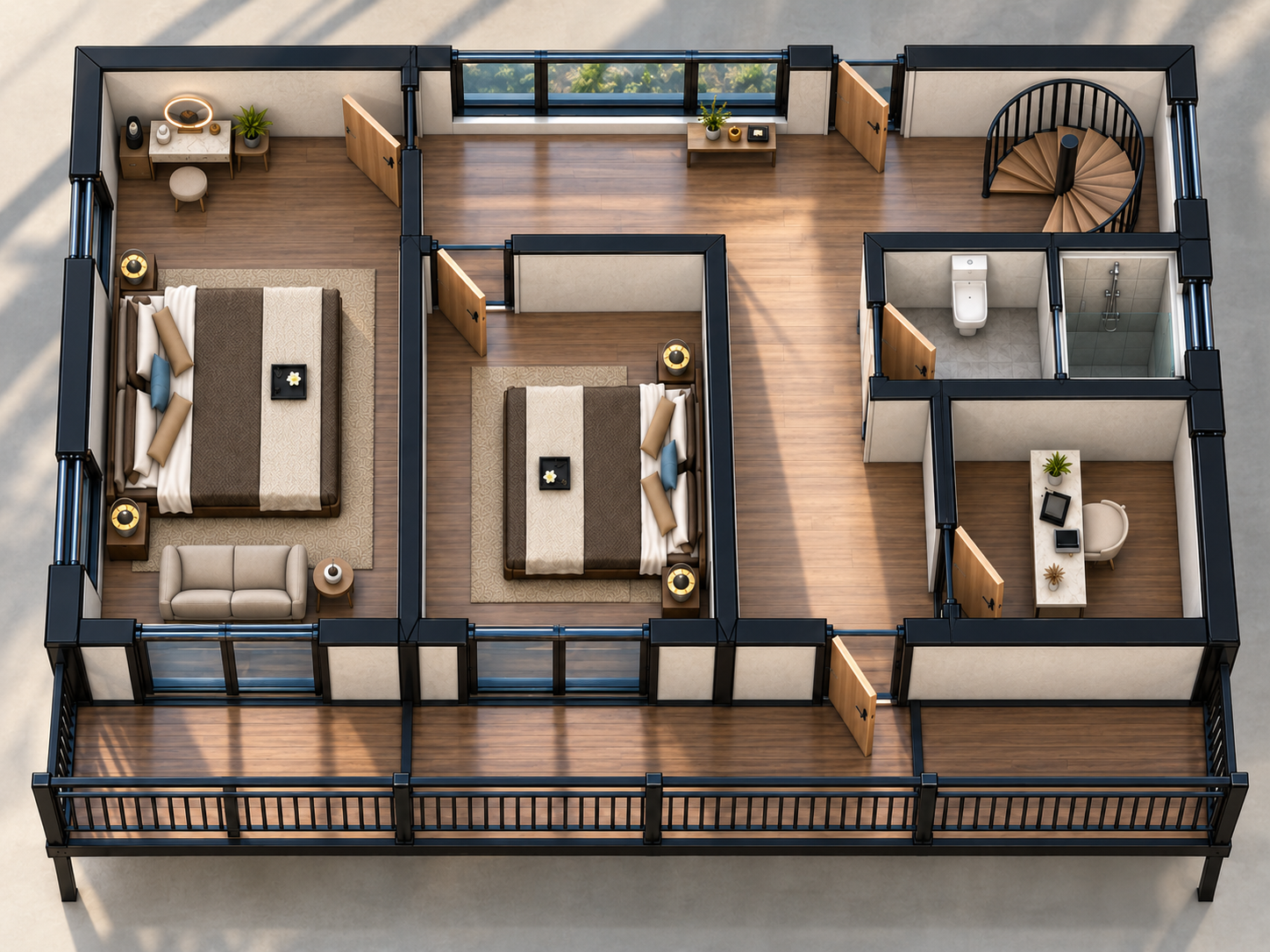 Second-floor plan for Two-Story Expandable House